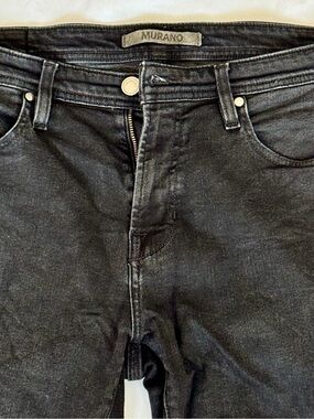 Murano Men's Slim Black Jeans - Washed Finish